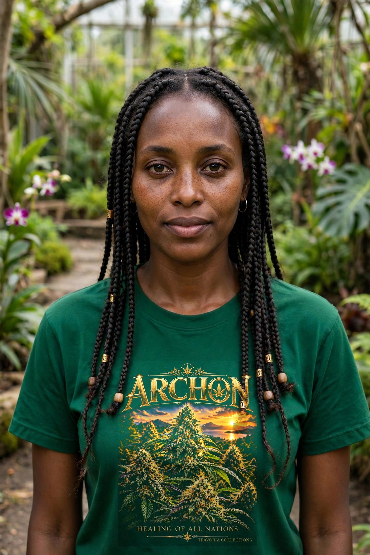 Archon Healing of All Nations Tee - front view, woman