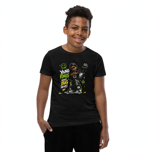 Young Kings Make Big Moves – Boys Streetwear Graphic Tee | Travoria Collection
