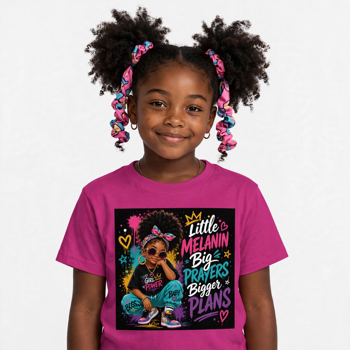Little Melanin, Big Problems, Bigger Plans – Girls Graphic Tee | Travoria Collection