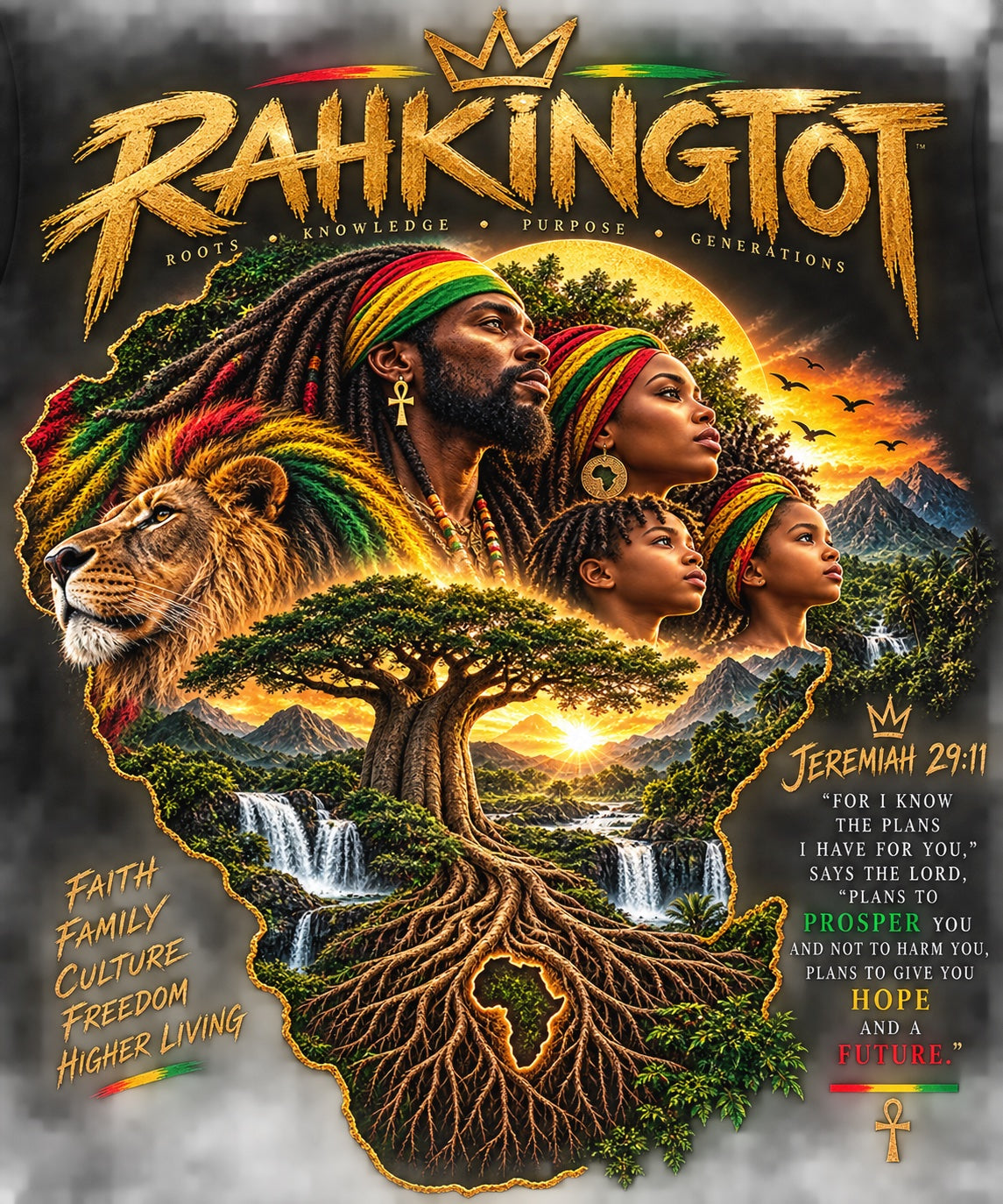 Rahkingtot Generations Jeremiah 29:11 Tee - flat design artwork