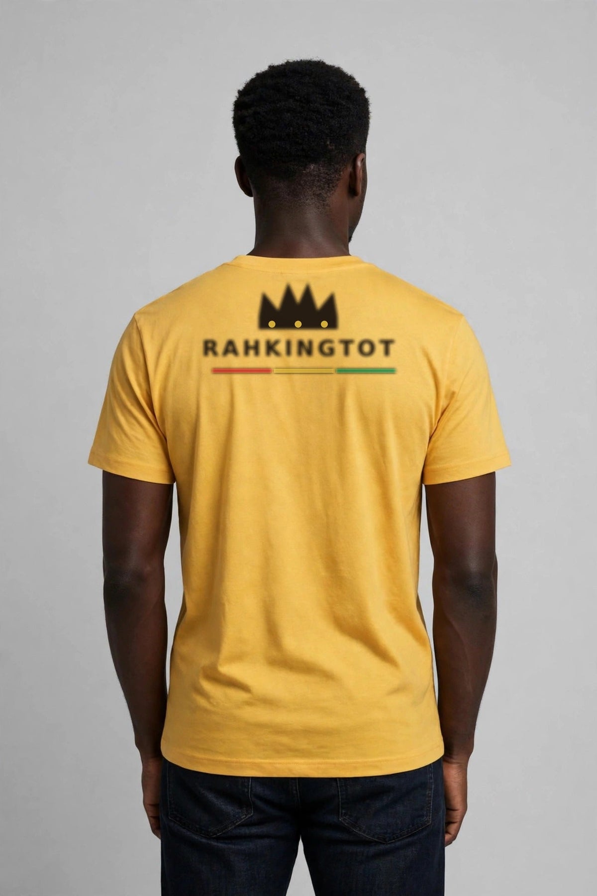 Rahkingtot Jah Knows the Plan Tee - back view with RAHKINGTOT crown logo