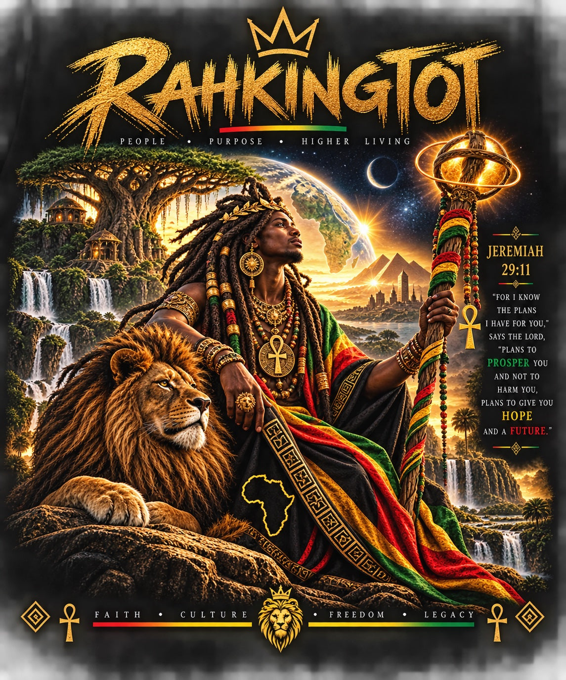 Rahkingtot King of Legacy Tee - flat design artwork